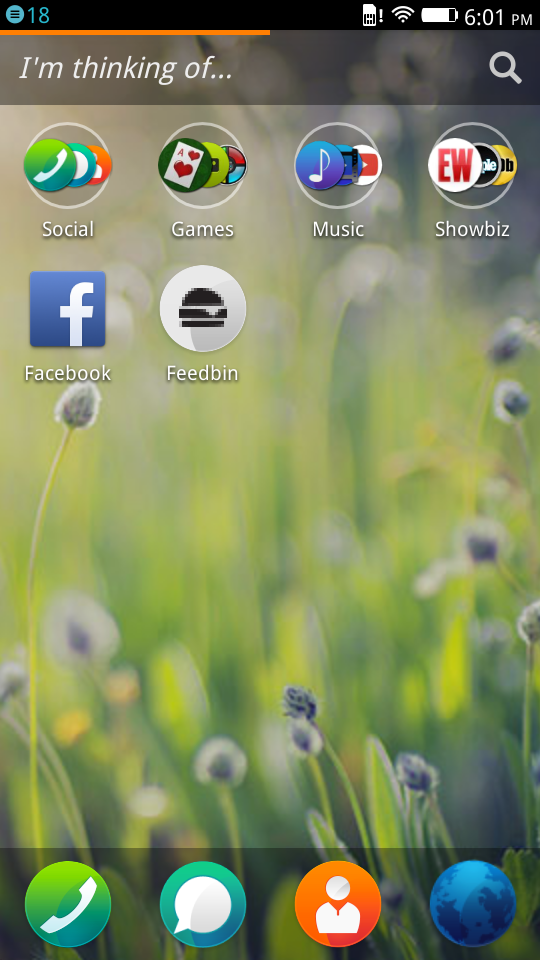 The Firefox OS homescreen